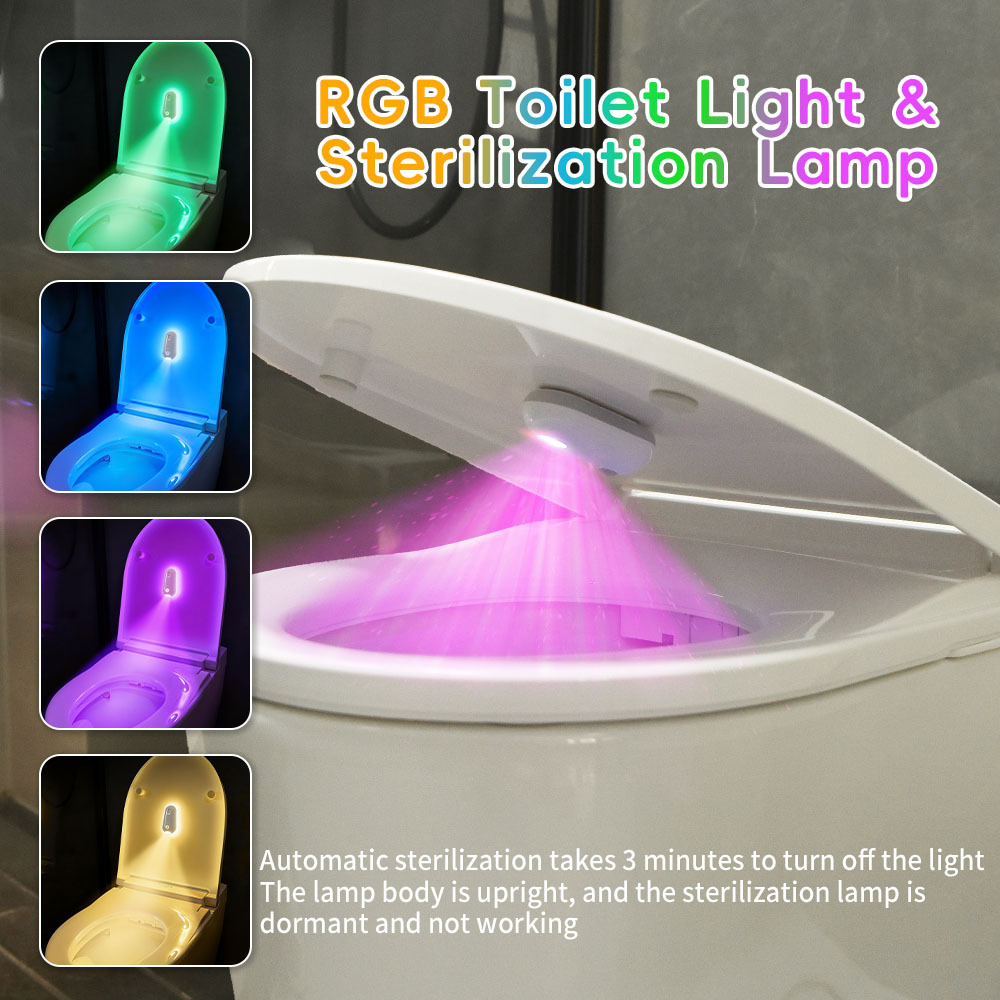 USB Rechargeable Toilet Sterilization Light with Sensor