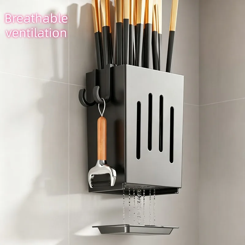 Kitchen Chopstick Holder Tableware Drainer Spoon Fork Chopsticks Storage Basket Rack Multifunctional Kitchen Tableware Rack - Imagen 2