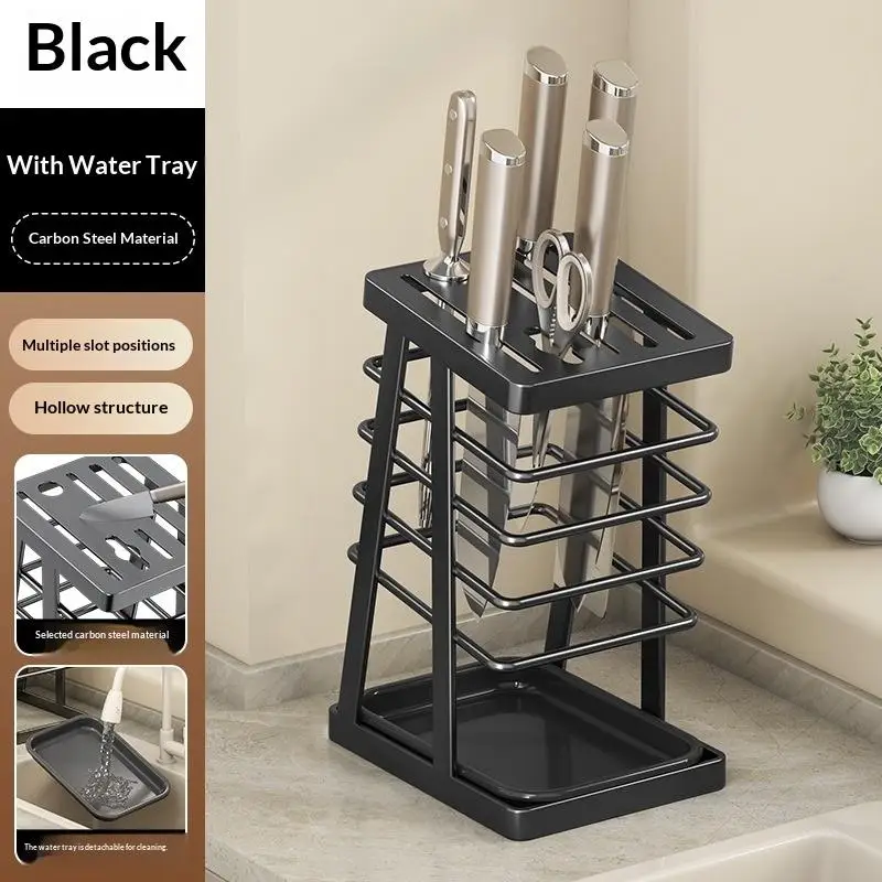 New Kitchen Utensils Storage Holder Square Space Saving Cutting Tool Storage Rack Countertop Drainage Plating Multifunctional - Imagen 7