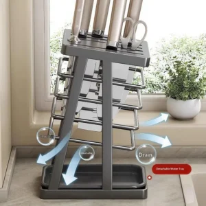 New Kitchen Utensils Storage Holder Square Space Saving Cutting Tool Storage Rack Countertop Drainage Plating Multifunctional