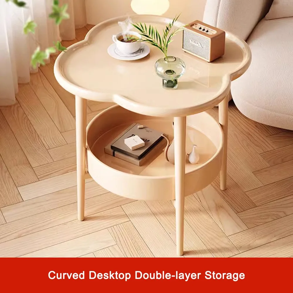 Modern 40*40CM Side Table Plastic Samll End Table Decorative With Storage Bedside Table for Living Room - Imagen 4