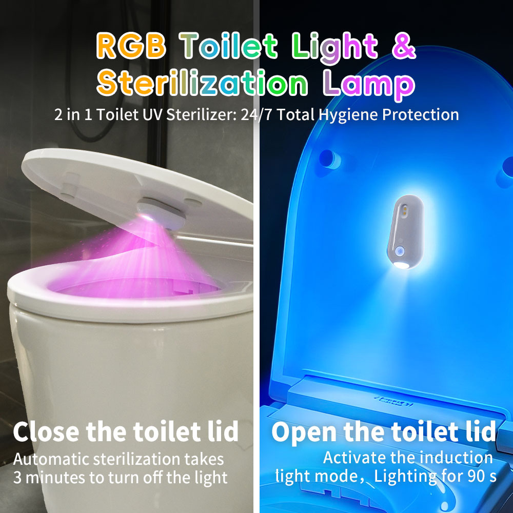 USB Rechargeable Toilet Sterilization Light with Sensor - Imagen 2